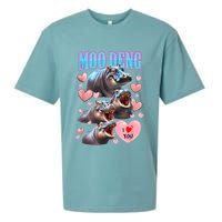 Moo Deng I Love You Pygmy Hippopotamus Sueded Cloud Jersey T-Shirt