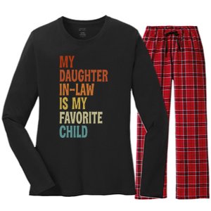 My Daughter In Law Is My Favorite Child Fathers Day in Law Women's Long Sleeve Flannel Pajama Set 