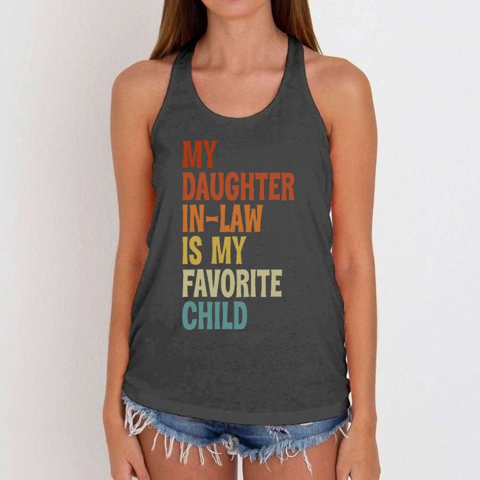 My Daughter In Law Is My Favorite Child Fathers Day in Law Women's Knotted Racerback Tank