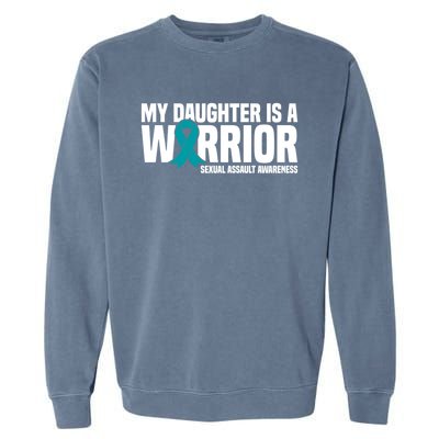 My Daughter Is A Warrior Sexual Assault Awareness Cool Gift Garment-Dyed Sweatshirt