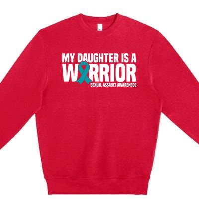 My Daughter Is A Warrior Sexual Assault Awareness Cool Gift Premium Crewneck Sweatshirt