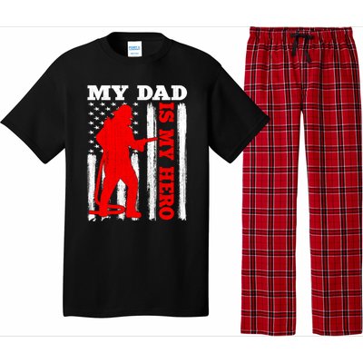 My Daddy Is My Hero Usa Flag Firefighter Fire Dad Funny Gift Pajama Set