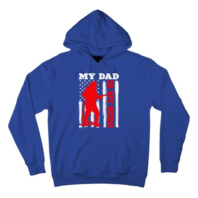 My Daddy Is My Hero Usa Flag Firefighter Fire Dad Funny Gift Hoodie