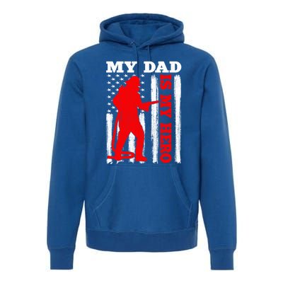 My Daddy Is My Hero Usa Flag Firefighter Fire Dad Funny Gift Premium Hoodie