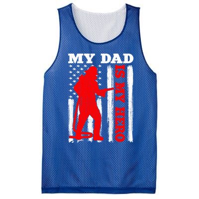 My Daddy Is My Hero Usa Flag Firefighter Fire Dad Funny Gift Mesh Reversible Basketball Jersey Tank