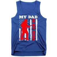 My Daddy Is My Hero Usa Flag Firefighter Fire Dad Funny Gift Tank Top