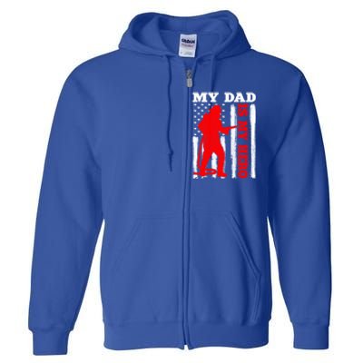 My Daddy Is My Hero Usa Flag Firefighter Fire Dad Funny Gift Full Zip Hoodie