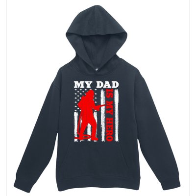 My Daddy Is My Hero Usa Flag Firefighter Fire Dad Funny Gift Urban Pullover Hoodie