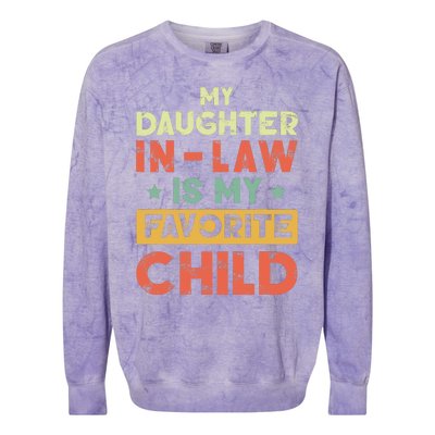 My Daughter In Law Is My Favorite Child Vintage Colorblast Crewneck Sweatshirt