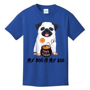 My Dog Is Boo Pug Dog Lover Boo Ghost Funny Halloween Funny Gift Kids T-Shirt