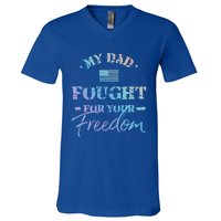 My Dad Is A Veteran Gift For Daughter And Son V-Neck T-Shirt