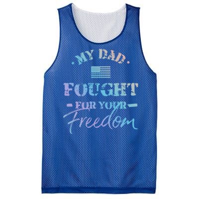 My Dad Is A Veteran Gift For Daughter And Son Mesh Reversible Basketball Jersey Tank