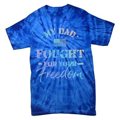 My Dad Is A Veteran Gift For Daughter And Son Tie-Dye T-Shirt