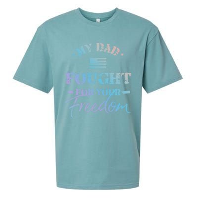 My Dad Is A Veteran Gift For Daughter And Son Sueded Cloud Jersey T-Shirt