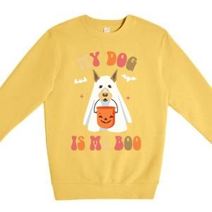 My Dog Is My Boo Funny Halloween Dog Lover Gift Premium Crewneck Sweatshirt