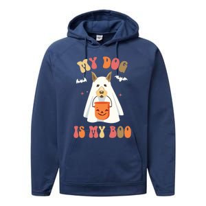 My Dog Is My Boo Funny Halloween Dog Lover Gift Performance Fleece Hoodie