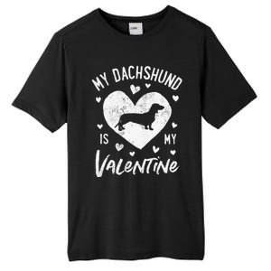 My Dachshund Is My Valentine Valentines Day Funny Dog Tall Fusion ChromaSoft Performance T-Shirt