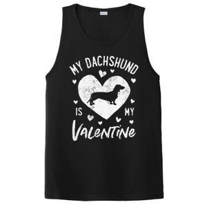 My Dachshund Is My Valentine Valentines Day Funny Dog PosiCharge Competitor Tank