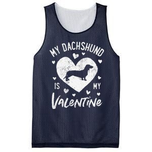 My Dachshund Is My Valentine Valentines Day Funny Dog Mesh Reversible Basketball Jersey Tank