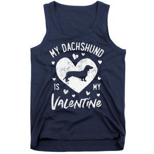 My Dachshund Is My Valentine Valentines Day Funny Dog Tank Top