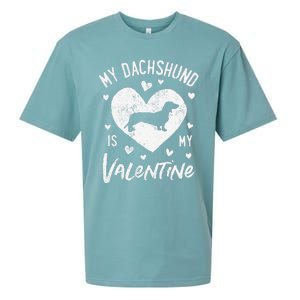 My Dachshund Is My Valentine Valentines Day Funny Dog Sueded Cloud Jersey T-Shirt