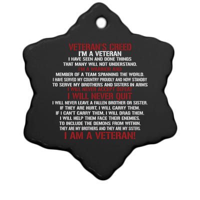 Memorial Day Im A Veteran Ceramic Star Ornament