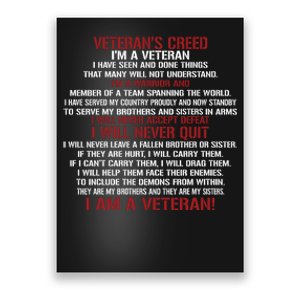 Memorial Day Im A Veteran Poster