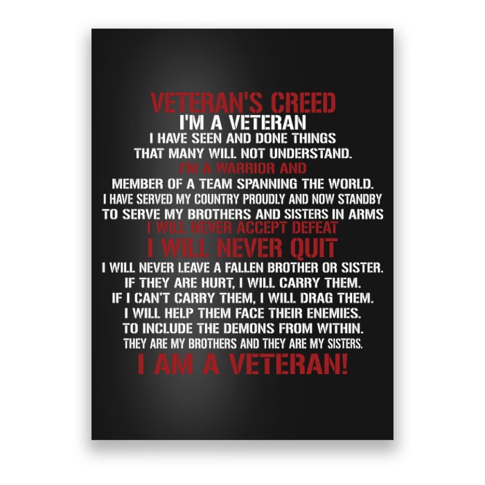 Memorial Day Im A Veteran Poster