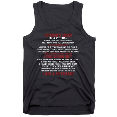 Memorial Day Im A Veteran Tank Top