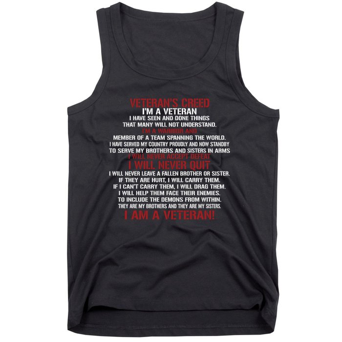 Memorial Day Im A Veteran Tank Top