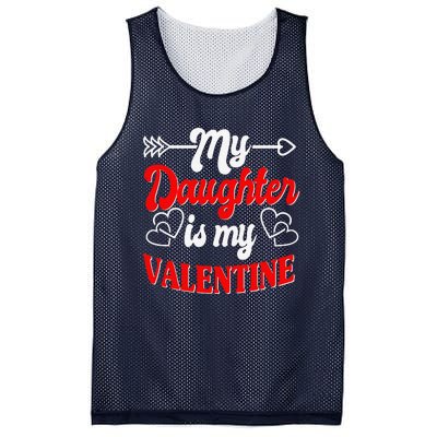 My Daughter Is My Valentine Mother Father Valentines Day Mesh Reversible Basketball Jersey Tank