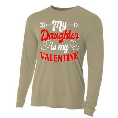 My Daughter Is My Valentine Mother Father Valentines Day Cooling Performance Long Sleeve Crew