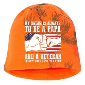 My Dream Is Always To Be A Papa And A Veteran Father Gift Kati - Camo Knit Beanie