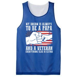 My Dream Is Always To Be A Papa And A Veteran Father Gift Mesh Reversible Basketball Jersey Tank