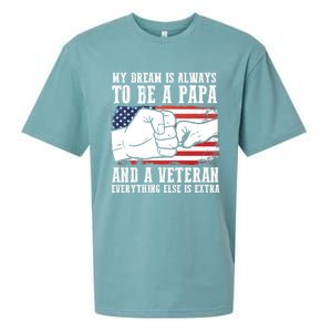 My Dream Is Always To Be A Papa And A Veteran Father Gift Sueded Cloud Jersey T-Shirt