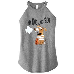 My Dog Is My Boo Ghost Halloween Funny Dog Boo Spooky Season Gift Women's Perfect Tri Rocker Tank