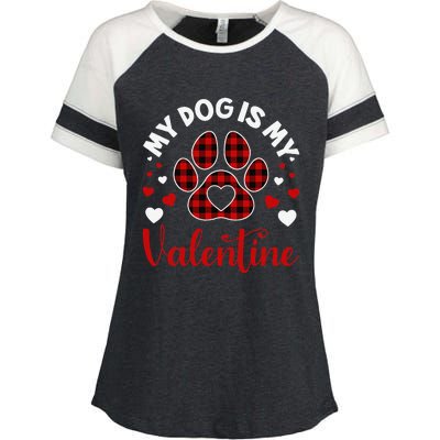 My Dog Is My Valentine Dog Lover Valentine Day Enza Ladies Jersey Colorblock Tee