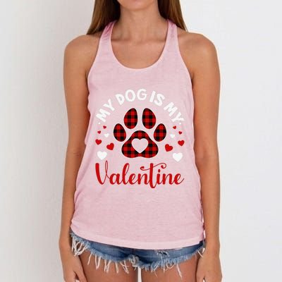 My Dog Is My Valentine Dog Lover Valentine Day Women's Knotted Racerback Tank