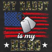 My Daddy Is My Hero Military Dad American Flag Army Proud Ar 7 Panel Mesh Trucker Snapback Hat
