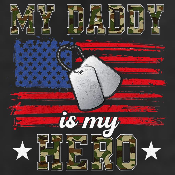 My Daddy Is My Hero Military Dad American Flag Army Proud Ar 7 Panel Mesh Trucker Snapback Hat