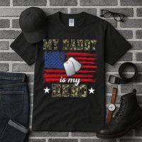 My Daddy Is My Hero Military Dad American Flag Army Proud Ar Tall T-Shirt