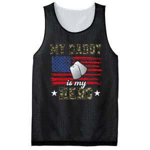 My Daddy Is My Hero Military Dad American Flag Army Proud Ar Mesh Reversible Basketball Jersey Tank