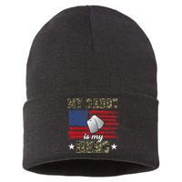 My Daddy Is My Hero Military Dad American Flag Army Proud Ar Sustainable Knit Beanie