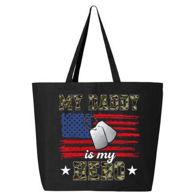 My Daddy Is My Hero Military Dad American Flag Army Proud Ar 25L Jumbo Tote