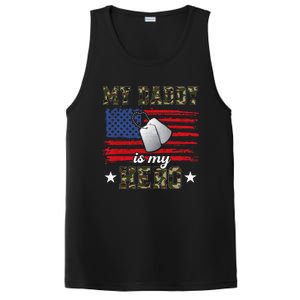 My Daddy Is My Hero Military Dad American Flag Army Proud Ar PosiCharge Competitor Tank