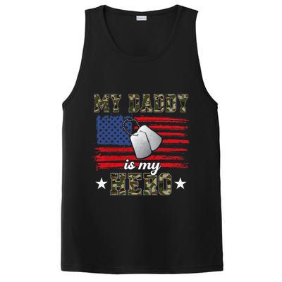 My Daddy Is My Hero Military Dad American Flag Army Proud Ar PosiCharge Competitor Tank