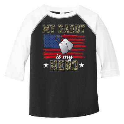 My Daddy Is My Hero Military Dad American Flag Army Proud Ar Toddler Fine Jersey T-Shirt