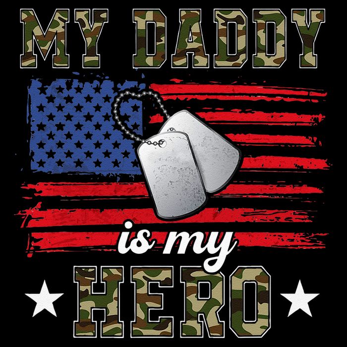 My Daddy Is My Hero Military Dad American Flag Army Proud Ar Short Acrylic Beanie