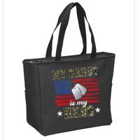 My Daddy Is My Hero Military Dad American Flag Army Proud Ar Zip Tote Bag