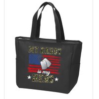 My Daddy Is My Hero Military Dad American Flag Army Proud Ar Zip Tote Bag